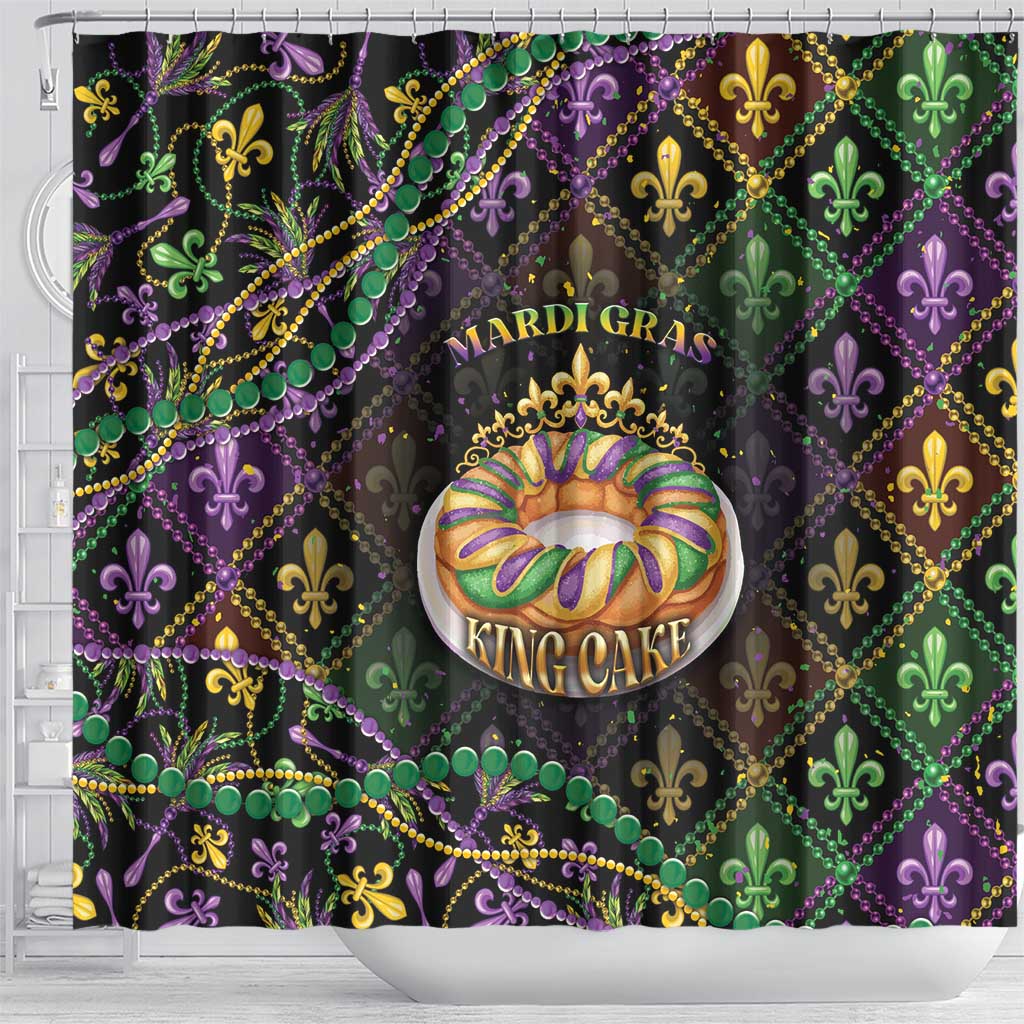 Mardi Gras Shower Curtain King Cake Royal