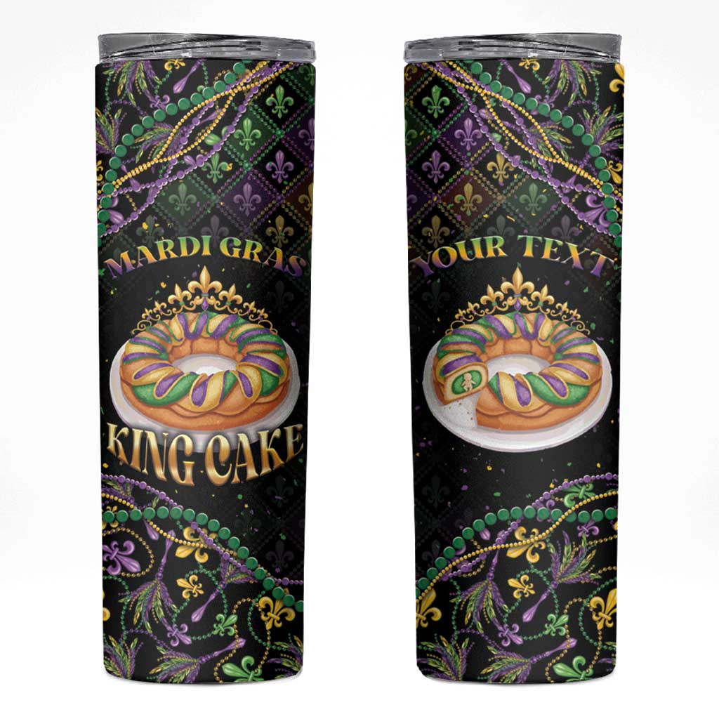 Personalized Mardi Gras Skinny Tumbler King Cake Royal