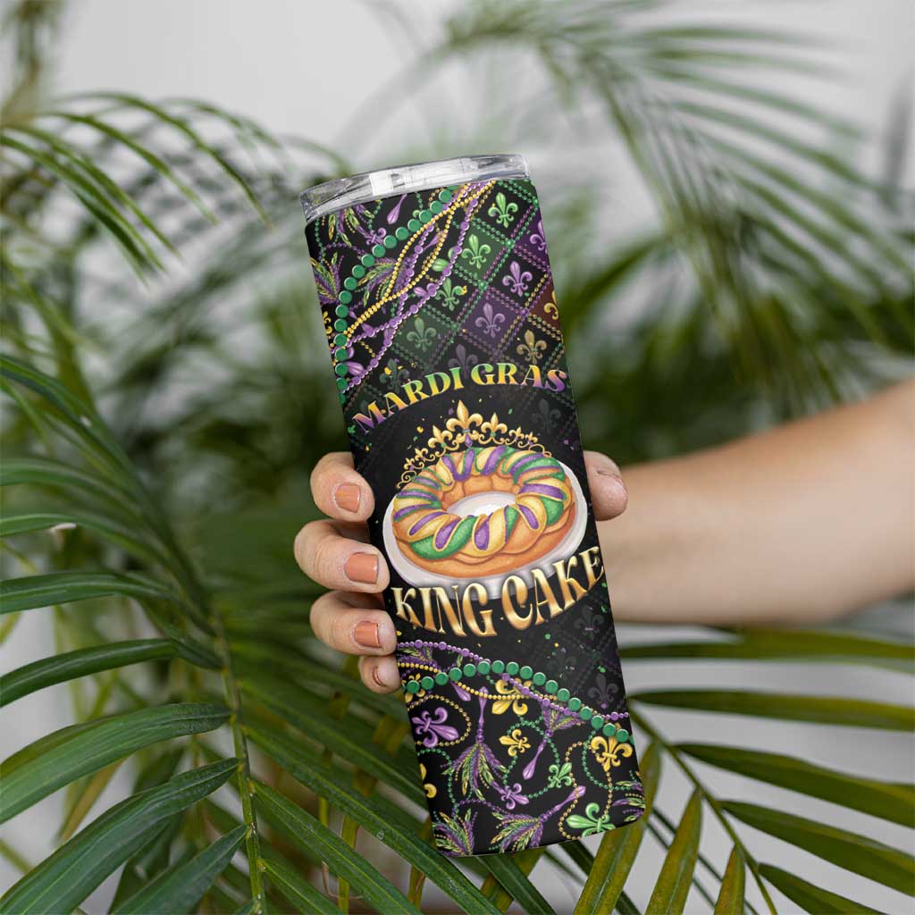 Personalized Mardi Gras Skinny Tumbler King Cake Royal