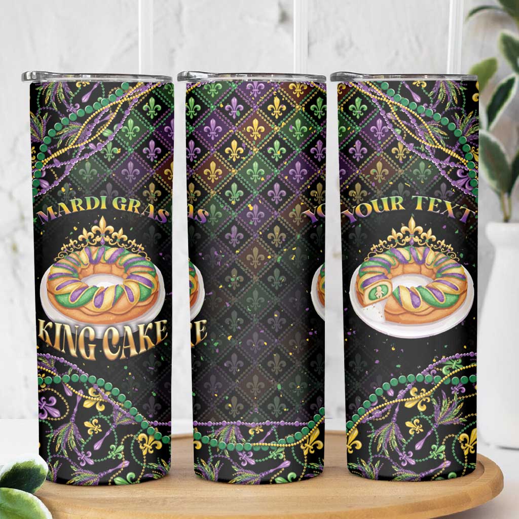 Personalized Mardi Gras Skinny Tumbler King Cake Royal