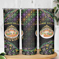 Personalized Mardi Gras Skinny Tumbler King Cake Royal