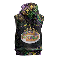 Personalized Mardi Gras Sleeveless Hoodie King Cake Royal