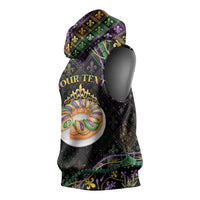 Personalized Mardi Gras Sleeveless Hoodie King Cake Royal