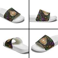 Mardi Gras Slide Sandals King Cake Royal