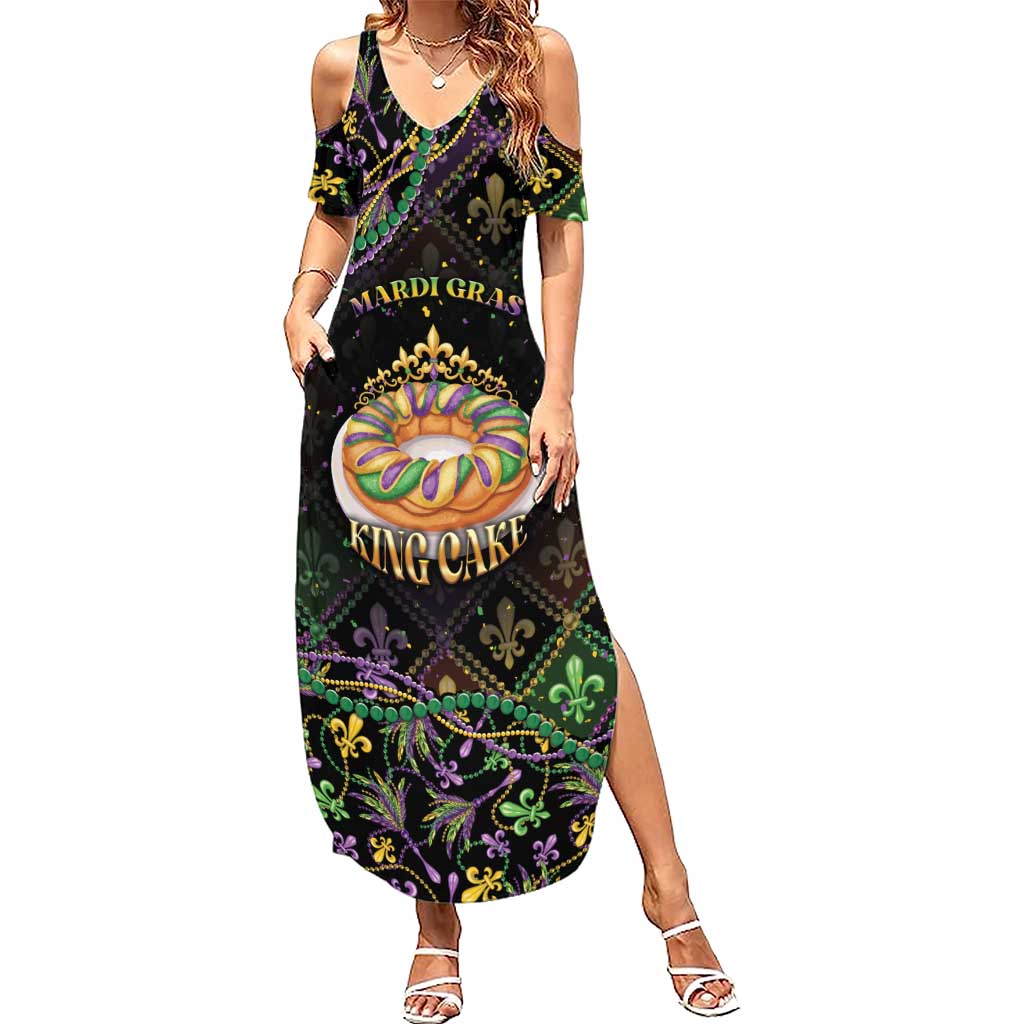 Personalized Mardi Gras Summer Maxi Dress King Cake Royal