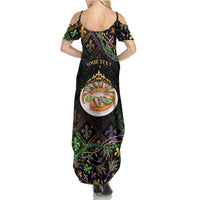 Personalized Mardi Gras Summer Maxi Dress King Cake Royal