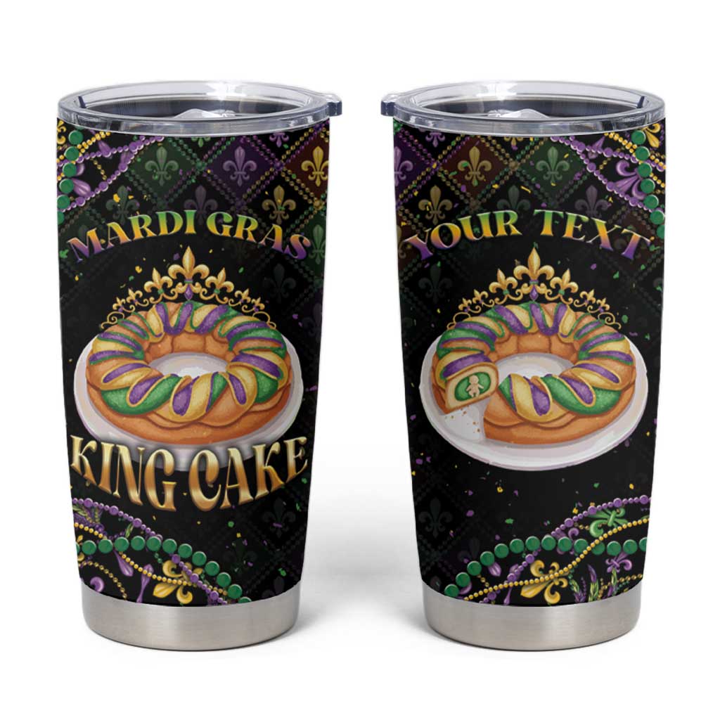 Personalized Mardi Gras Tumbler Cup King Cake Royal