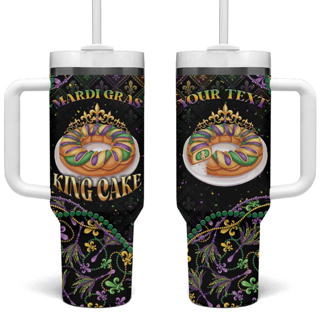 Personalized Mardi Gras Tumbler With Handle King Cake Royal