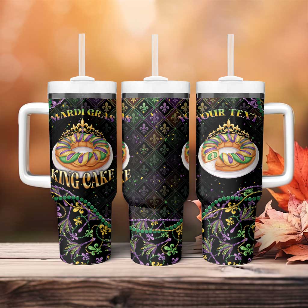 Personalized Mardi Gras Tumbler With Handle King Cake Royal