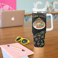 Personalized Mardi Gras Tumbler With Handle King Cake Royal
