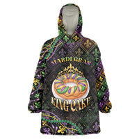 Personalized Mardi Gras Wearable Blanket Hoodie King Cake Royal