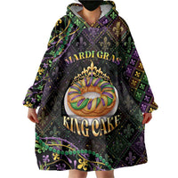 Personalized Mardi Gras Wearable Blanket Hoodie King Cake Royal