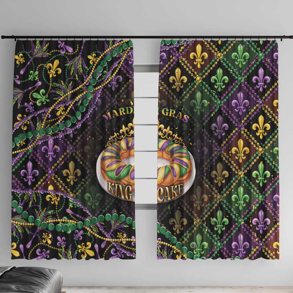 Mardi Gras Window Curtain King Cake Royal
