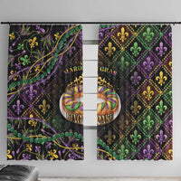 Mardi Gras Window Curtain King Cake Royal