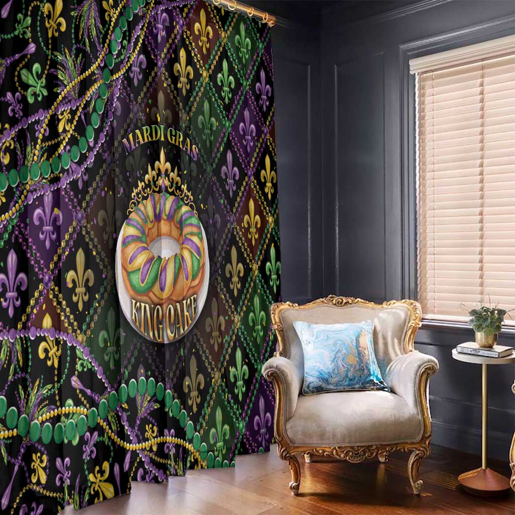 Mardi Gras Window Curtain King Cake Royal
