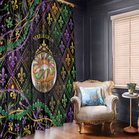 Mardi Gras Window Curtain King Cake Royal