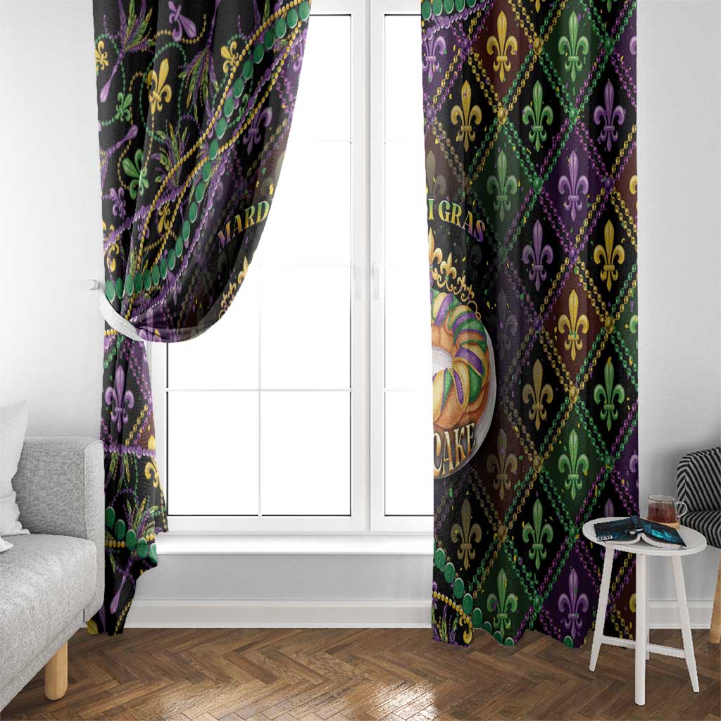 Mardi Gras Window Curtain King Cake Royal