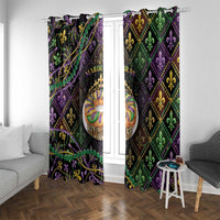 Mardi Gras Window Curtain King Cake Royal