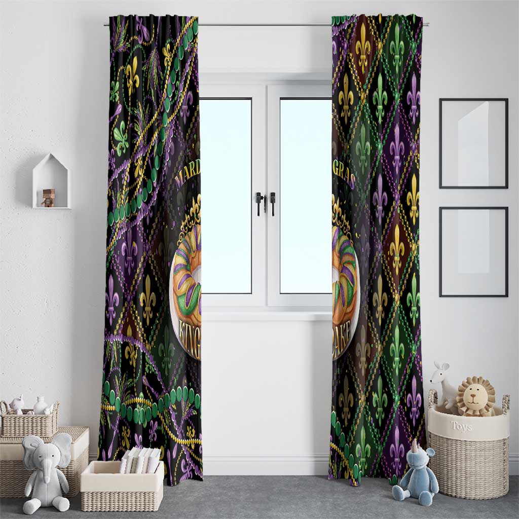Mardi Gras Window Curtain King Cake Royal