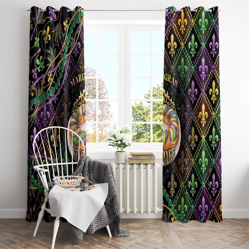 Mardi Gras Window Curtain King Cake Royal