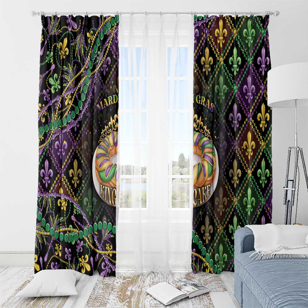 Mardi Gras Window Curtain King Cake Royal