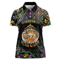 Personalized Mardi Gras Women Polo Shirt King Cake Royal