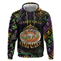 Personalized Mardi Gras Zip Hoodie King Cake Royal