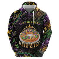 Personalized Mardi Gras Zip Hoodie King Cake Royal