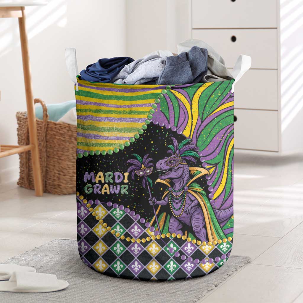 Mardi Gras Laundry Basket King Rex Glitter Effect