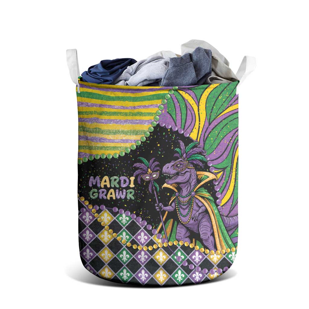 Mardi Gras Laundry Basket King Rex Glitter Effect