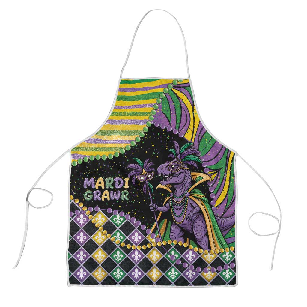 Mardi Gras Apron King Rex Glitter Effect