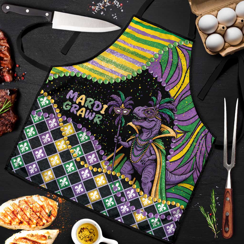 Mardi Gras Apron King Rex Glitter Effect