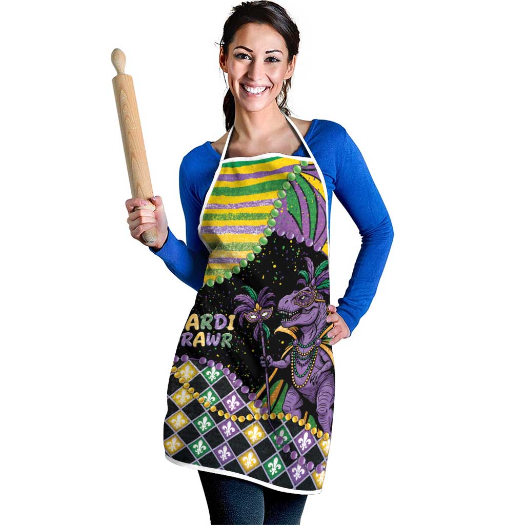 Mardi Gras Apron King Rex Glitter Effect