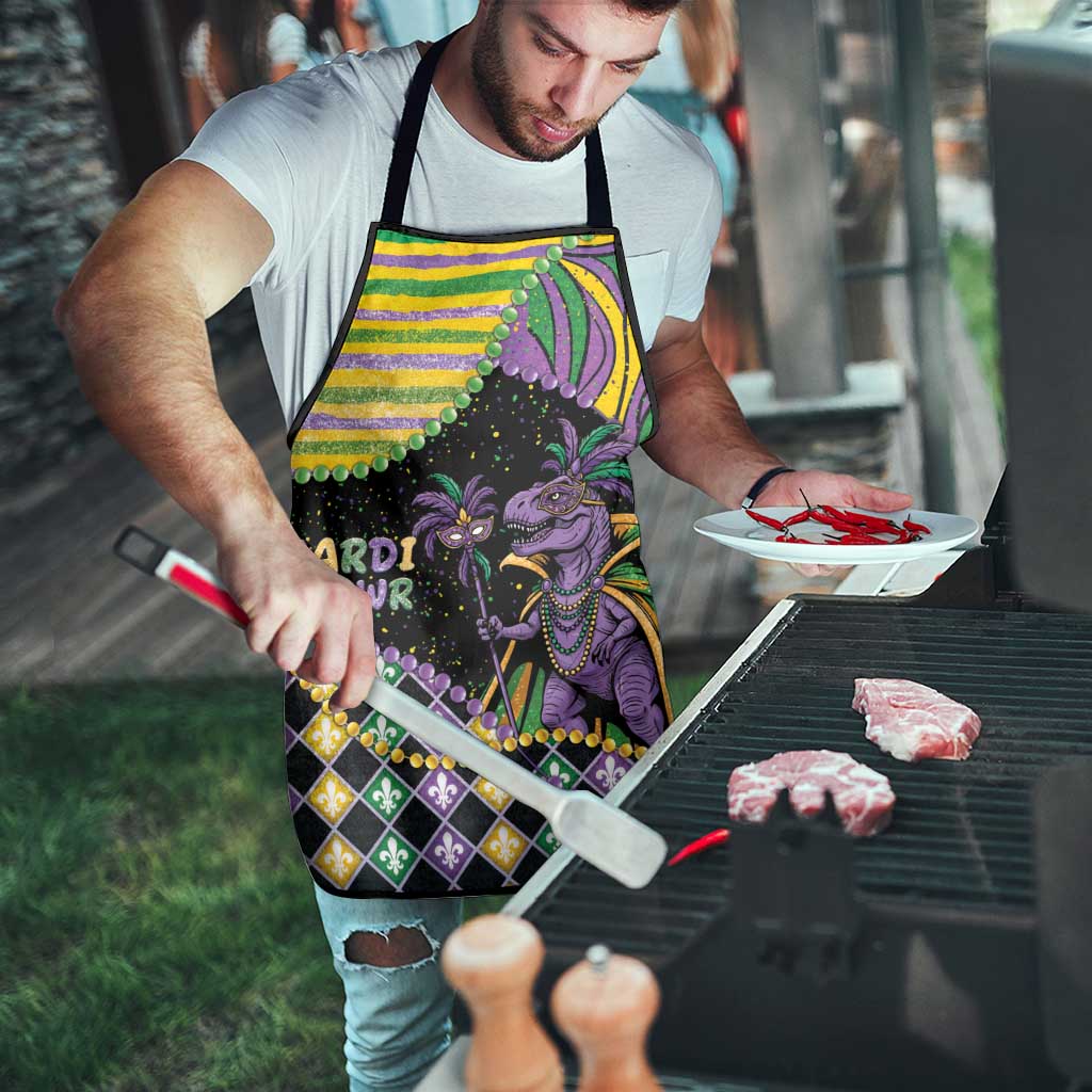 Mardi Gras Apron King Rex Glitter Effect