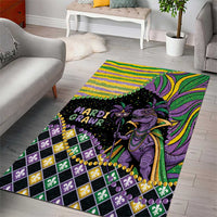 Mardi Gras Area Rug King Rex Glitter Effect