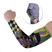 Mardi Gras Arm Sleeves King Rex Glitter Effect