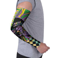 Mardi Gras Arm Sleeves King Rex Glitter Effect