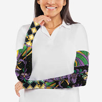 Mardi Gras Arm Sleeves King Rex Glitter Effect