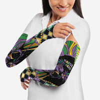 Mardi Gras Arm Sleeves King Rex Glitter Effect