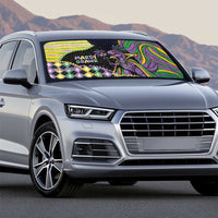 Mardi Gras Auto Sun Shade King Rex Glitter Effect