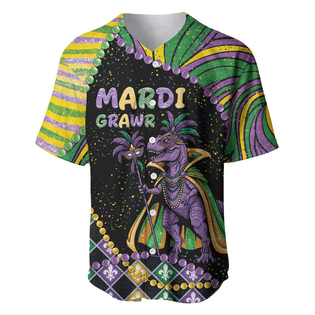 Mardi Gras Baseball Jersey King Rex Glitter Effect