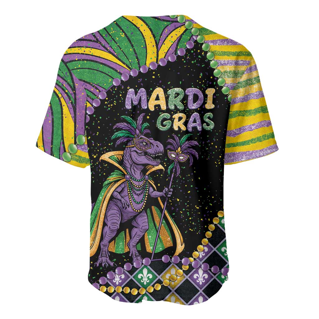Mardi Gras Baseball Jersey King Rex Glitter Effect