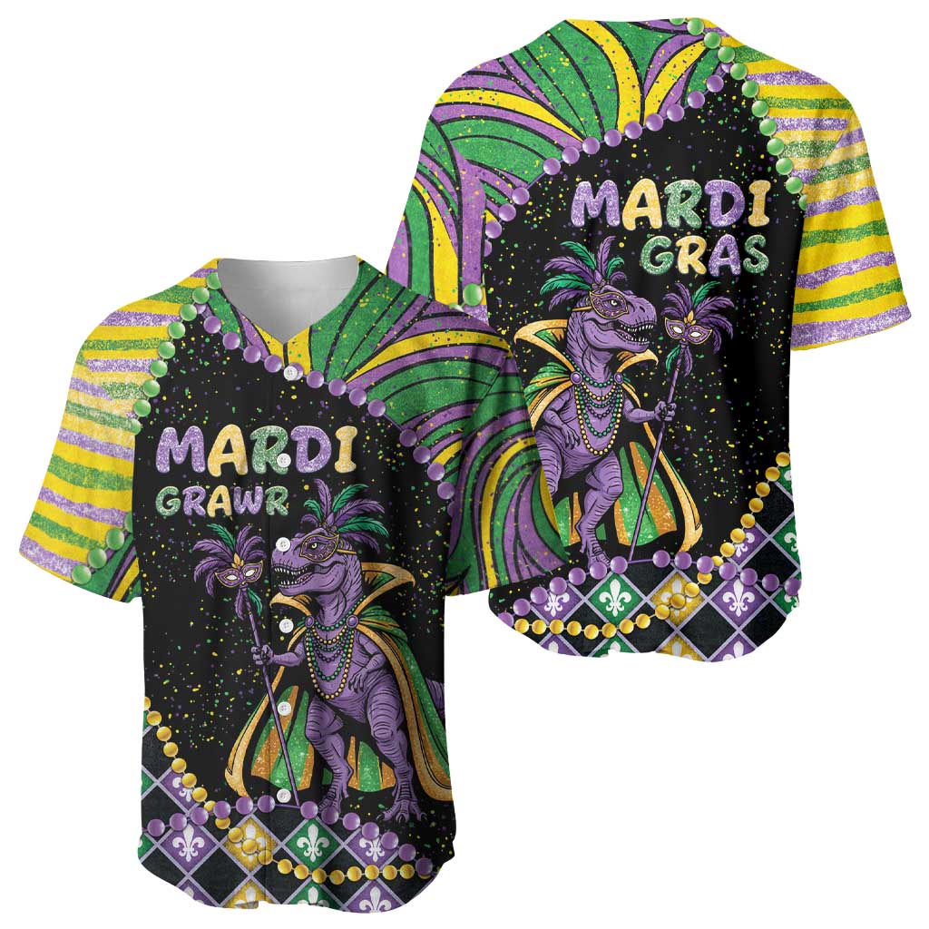 Mardi Gras Baseball Jersey King Rex Glitter Effect