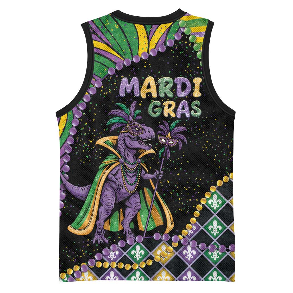 Mardi Gras Basketball Jersey King Rex Glitter Effect
