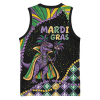 Mardi Gras Basketball Jersey King Rex Glitter Effect