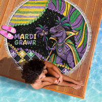 Mardi Gras Beach Blanket King Rex Glitter Effect