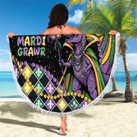 Mardi Gras Beach Blanket King Rex Glitter Effect