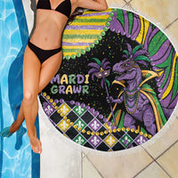 Mardi Gras Beach Blanket King Rex Glitter Effect