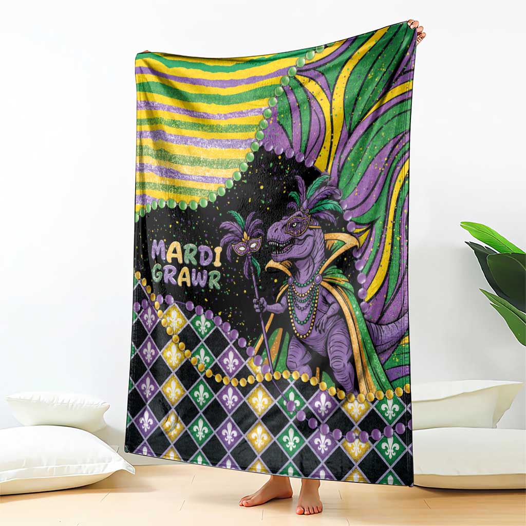 Mardi Gras Blanket King Rex Glitter Effect