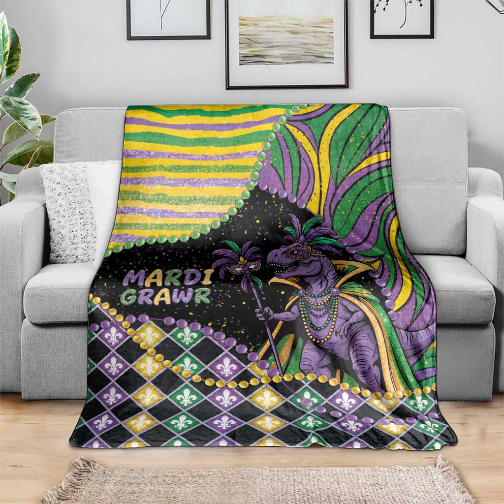 Mardi Gras Blanket King Rex Glitter Effect
